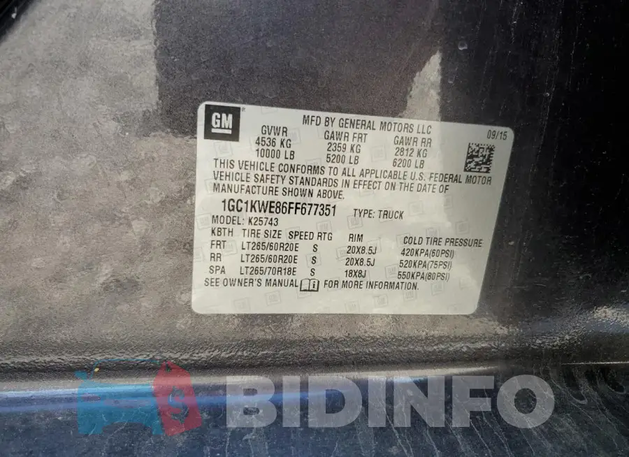 1GC1KWE86FF677351 Photo# 12