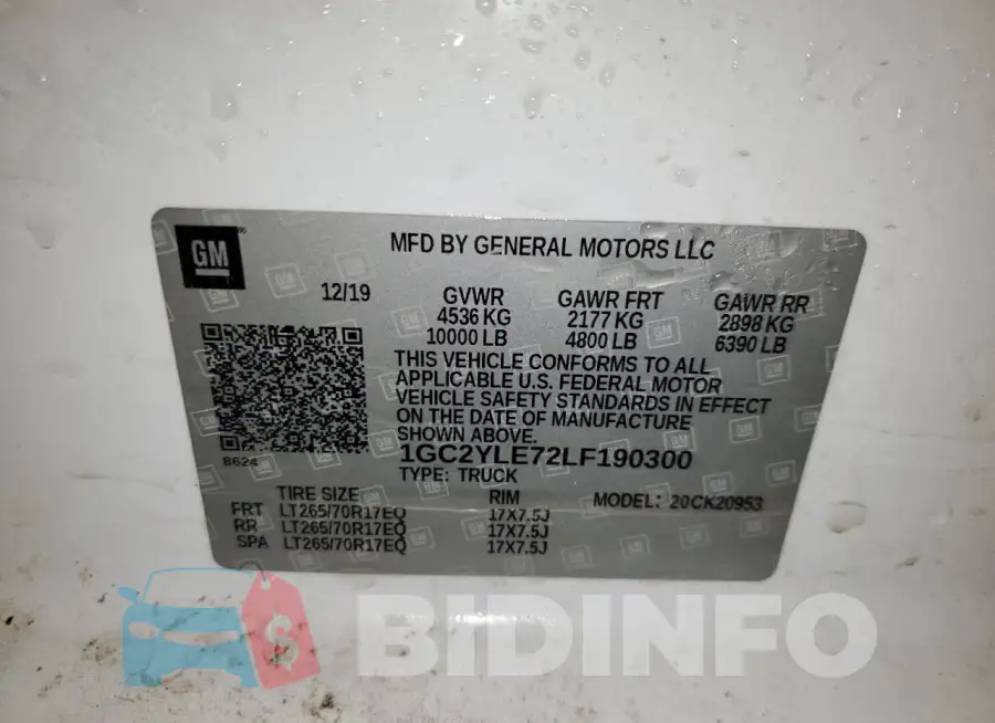 1GC2YLE72LF190300 Photo# 12