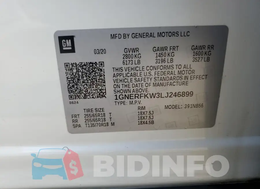1GNERFKW3LJ246899 Photo# 13