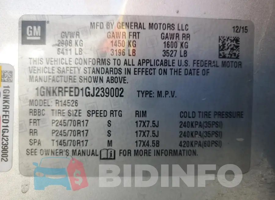 1GNKRFED1GJ239002 Photo# 13
