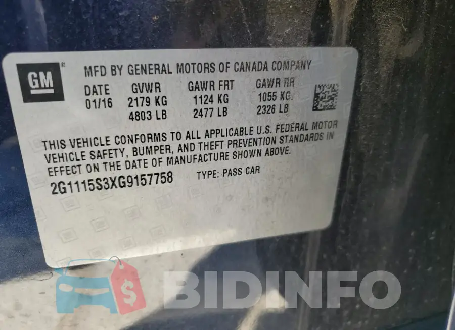 2G1115S3XG9157758 Photo# 12