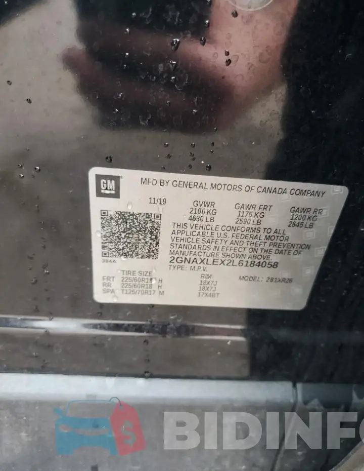 2GNAXLEX2L6184058 Photo# 12
