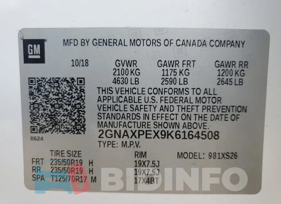 2GNAXPEX9K6164508 Photo# 12