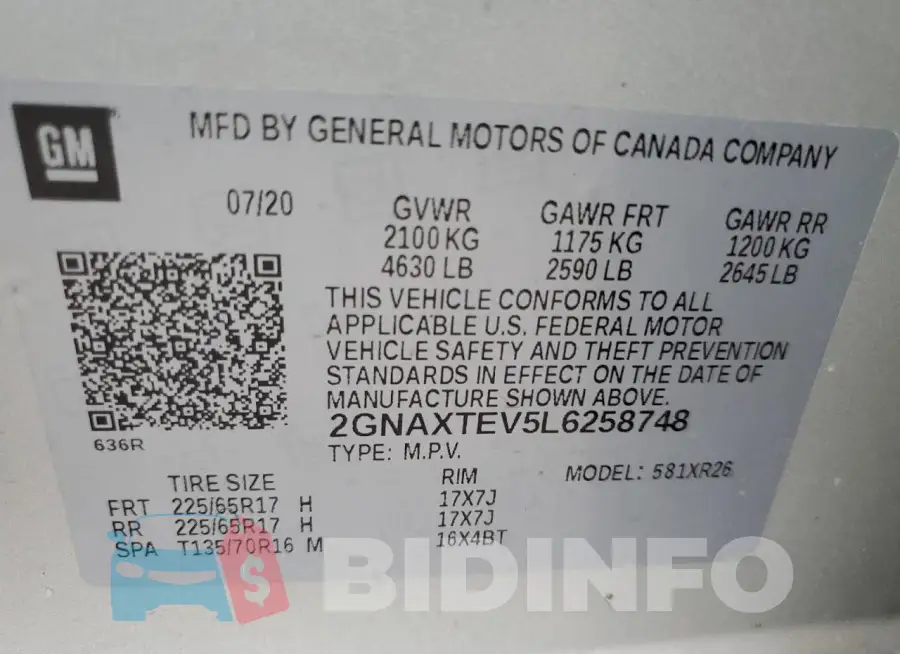 2GNAXTEV5L6258748 Photo# 13