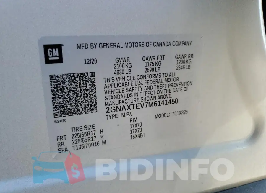 2GNAXTEV7M6141450 Photo# 13