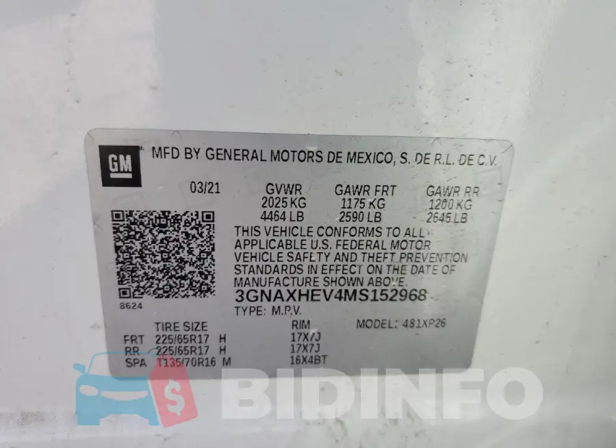 3GNAXHEV4MS152968 Photo# 13