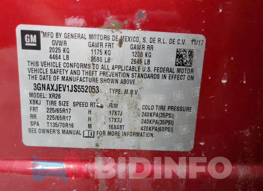 3GNAXJEV1JS552053 Photo# 13