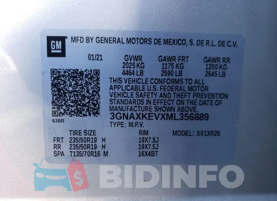 3GNAXKEVXML356889 Photo# 13