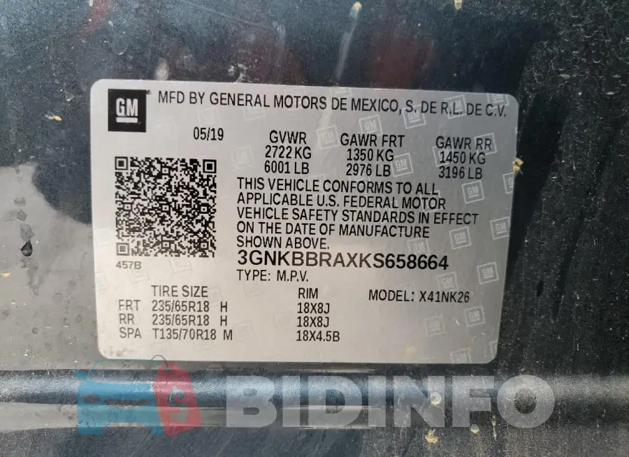 3GNKBBRAXKS658664 Photo# 14