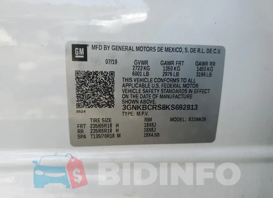 3GNKBCRS8KS692813 Photo# 13