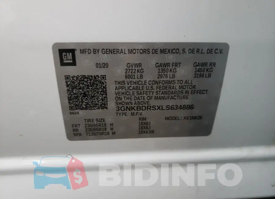 3GNKBDRSXLS634886 Photo# 13