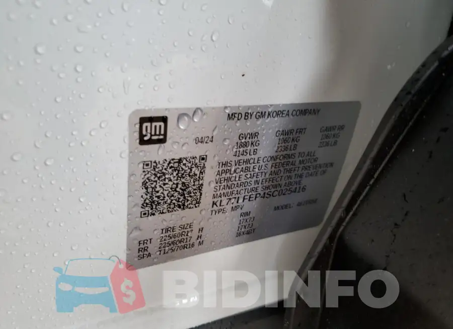 KL77LFEP4SC025416 Photo# 13