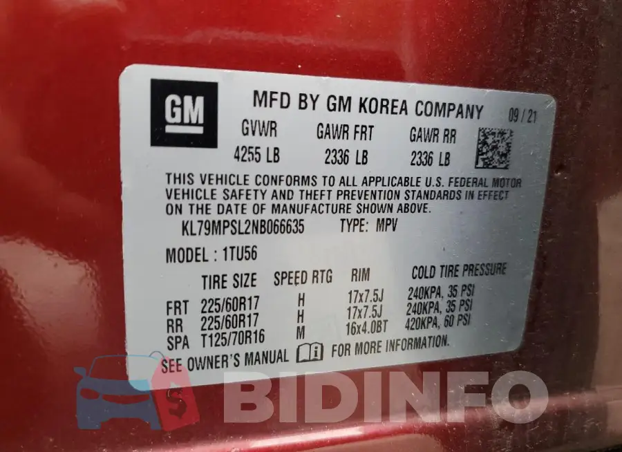 KL79MPSL2NB066635 Photo# 13
