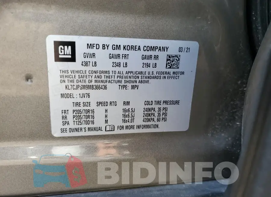 KL7CJPSM9MB366436 Photo# 13