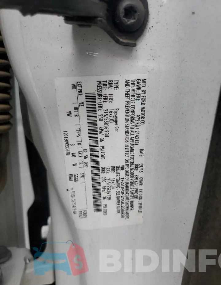 1FADP3F21GL208930 Photo# 12