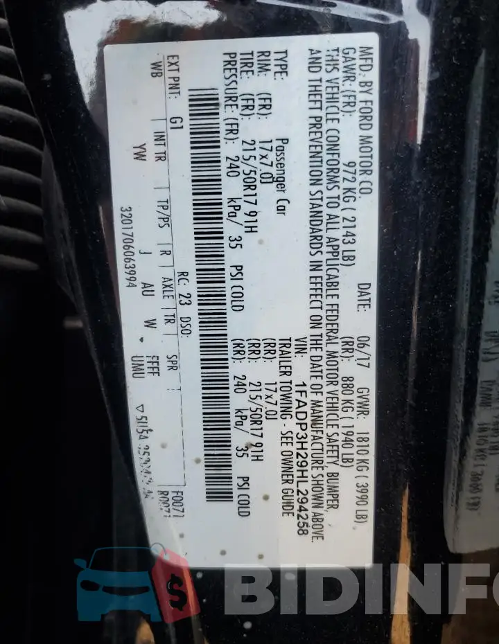 1FADP3H29HL294258 Photo# 12