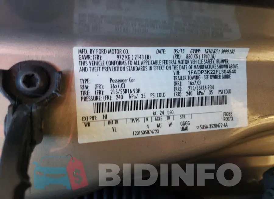 1FADP3K22FL304540 Photo# 12