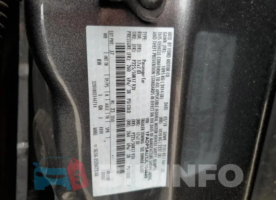 1FADP5AU3JL104449 Photo# 14