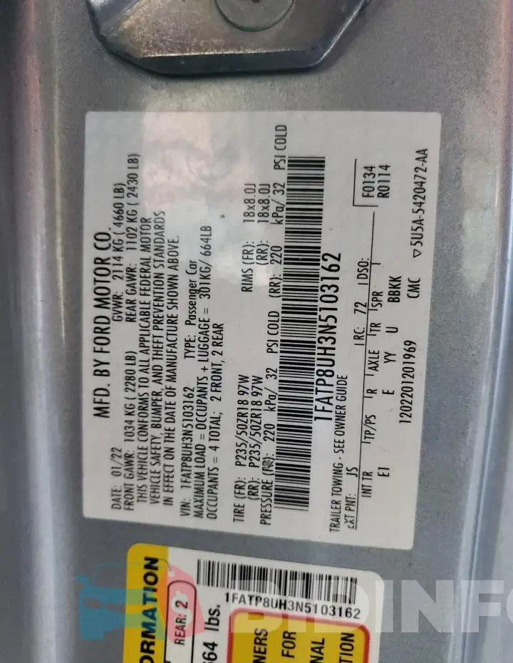 1FATP8UH3N5103162 Photo# 13