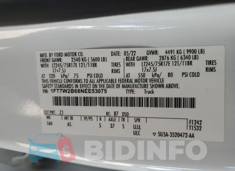 1FT7W2B68NEE53075 Photo# 12