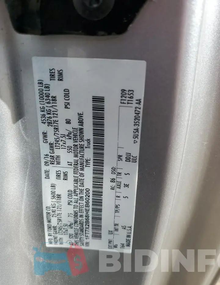 1FT7X2B68HEB60200 Photo# 13
