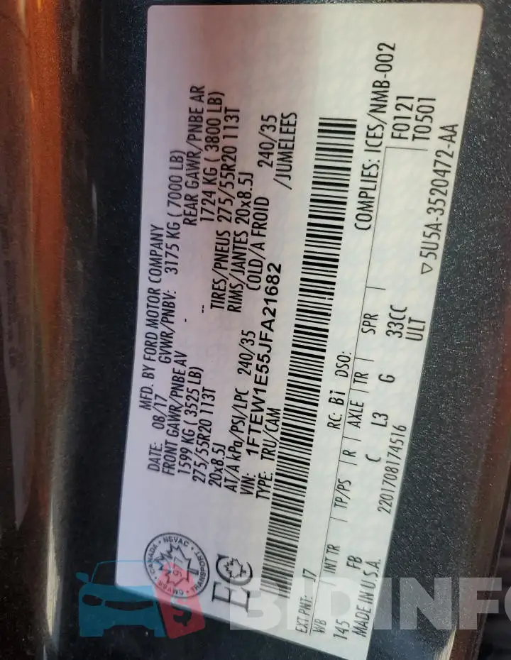 1FTEW1E55JFA21682 Photo# 12
