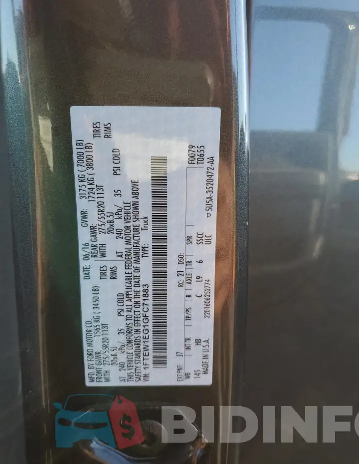 1FTEW1EG1GFC71883 Photo# 12