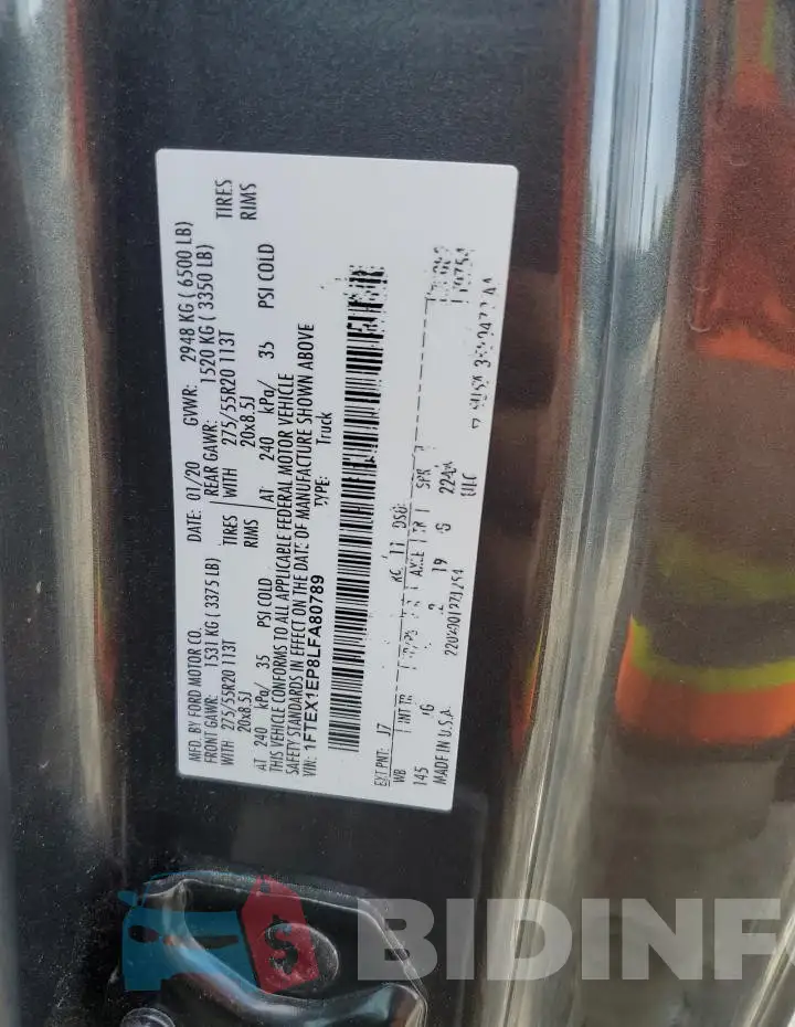 1FTEX1EP8LFA80789 Photo# 12
