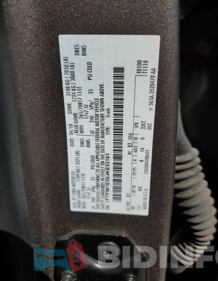 1FTFW1E56JKE53161 Photo# 12