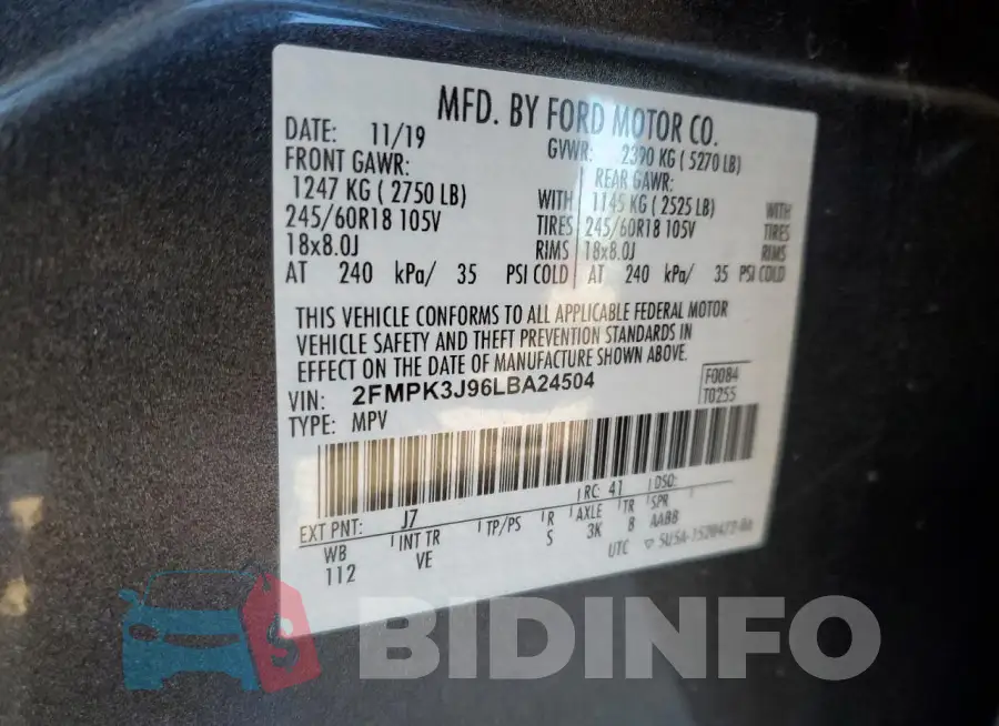 2FMPK3J96LBA24504 Photo# 13
