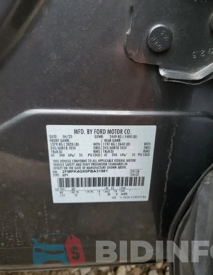 2FMPK4G95PBA31981 Photo# 13