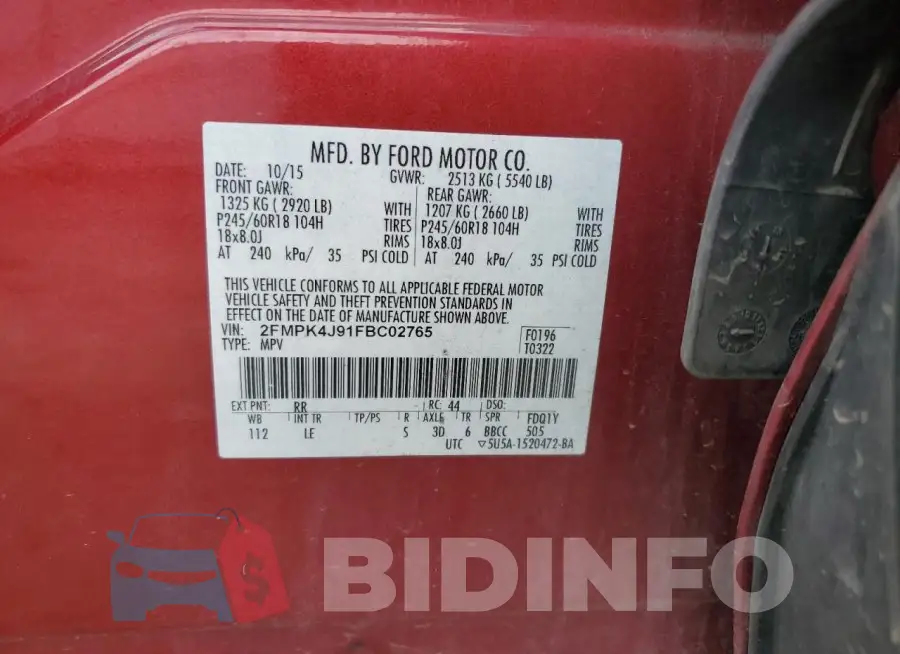 2FMPK4J91FBC02765 Photo# 13