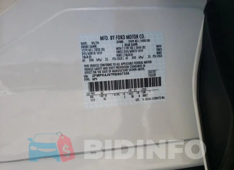 2FMPK4J97RBB07356 Photo# 13