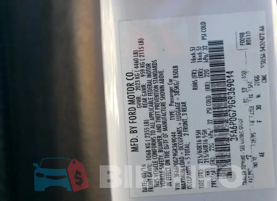 3FA6P0G79GR369044 Photo# 13