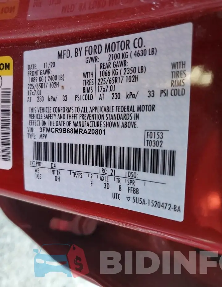 3FMCR9B68MRA20801 Photo# 12