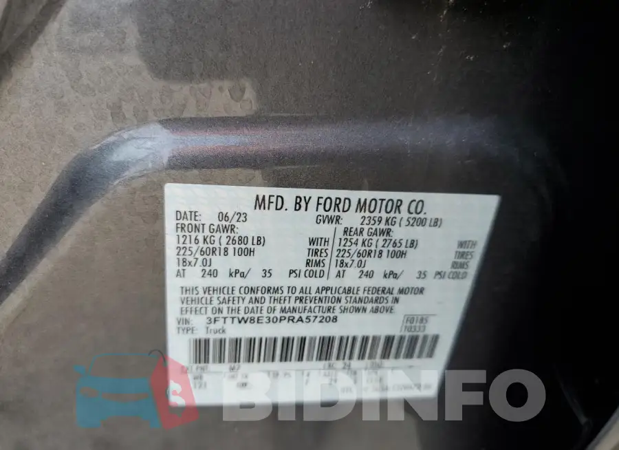 3FTTW8E30PRA57208 Photo# 13
