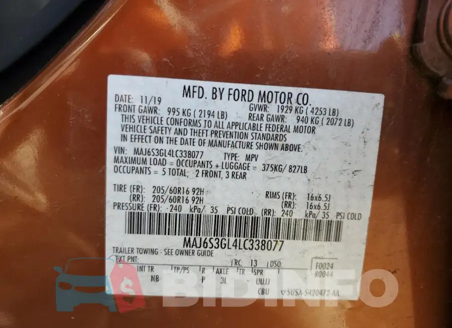 MAJ6S3GL4LC338077 Photo# 14