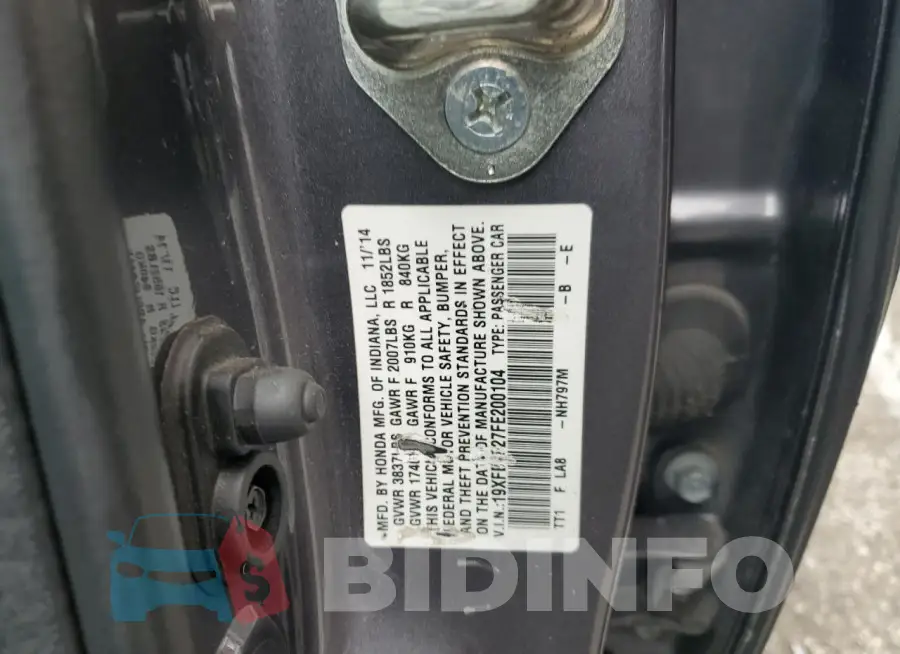 19XFB4F27FE200104 Photo# 12