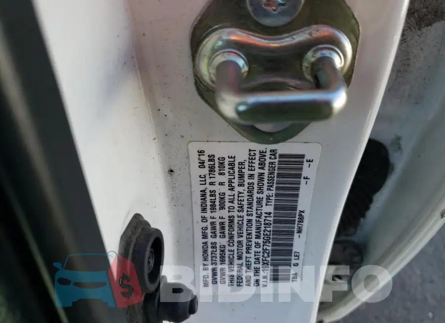 19XFC2F75GE218714 Photo# 12