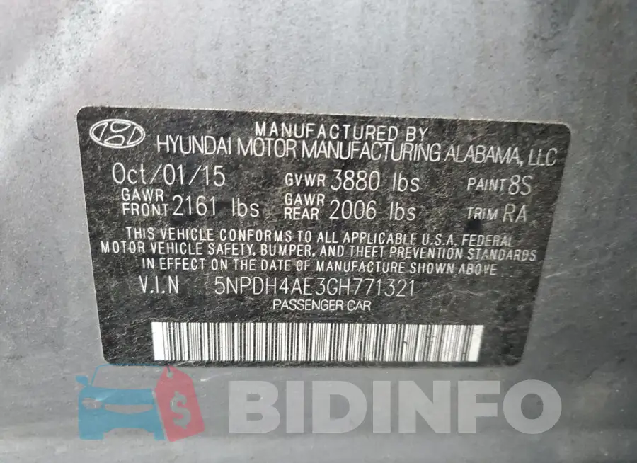 5NPDH4AE3GH771321 Photo# 13