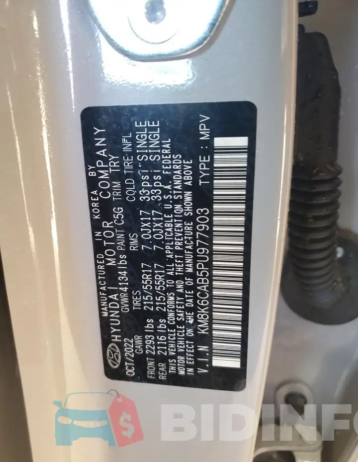 KM8K6CAB5PU977903 Photo# 13