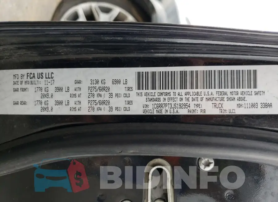 1C6RR7PT3JS192954 Photo# 12