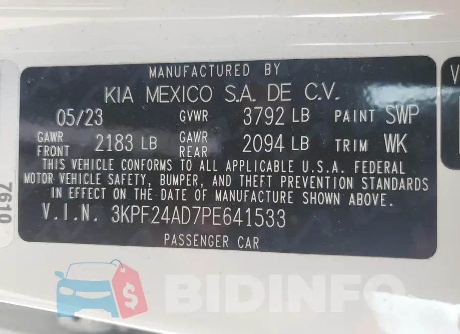3KPF24AD7PE641533 Photo# 13