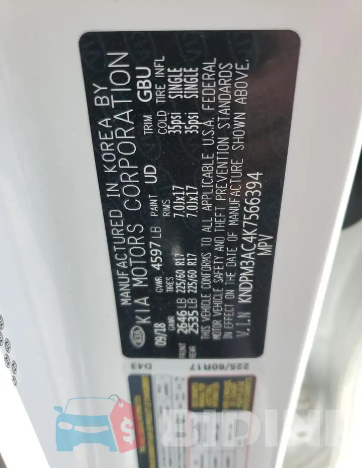 KNDPM3AC4K7566394 Photo# 13