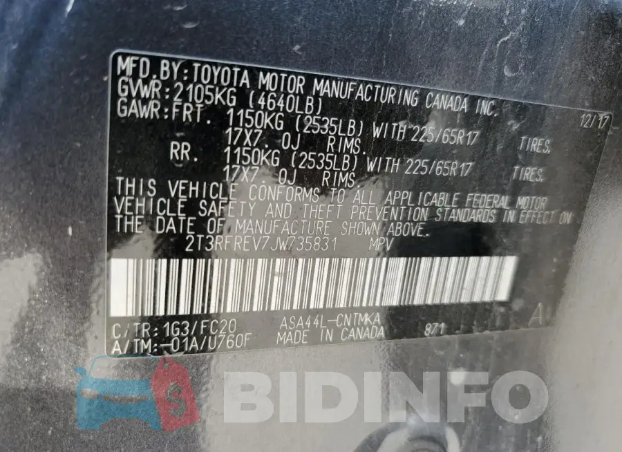 2T3RFREV7JW735831 Photo# 13
