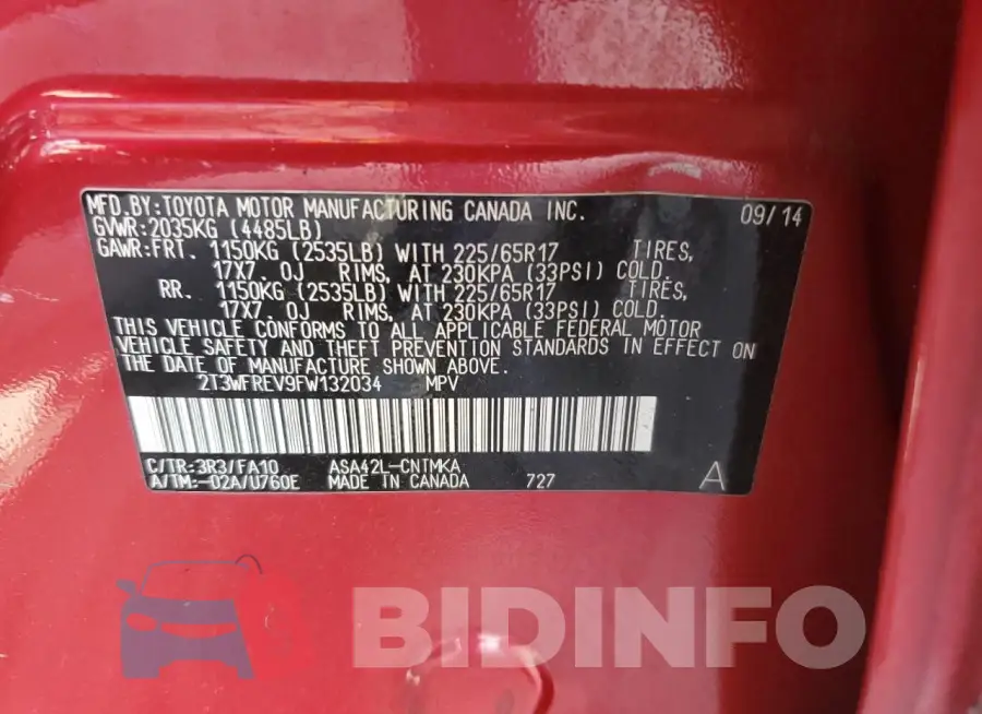 2T3WFREV9FW132034 Photo# 12