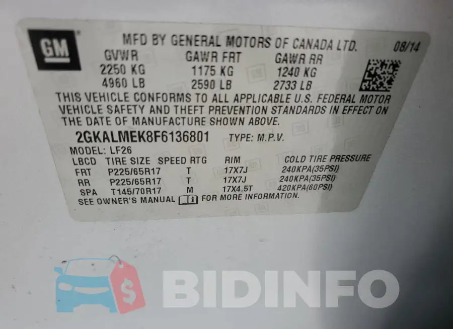 2GKALMEK8F6136801 Photo# 13
