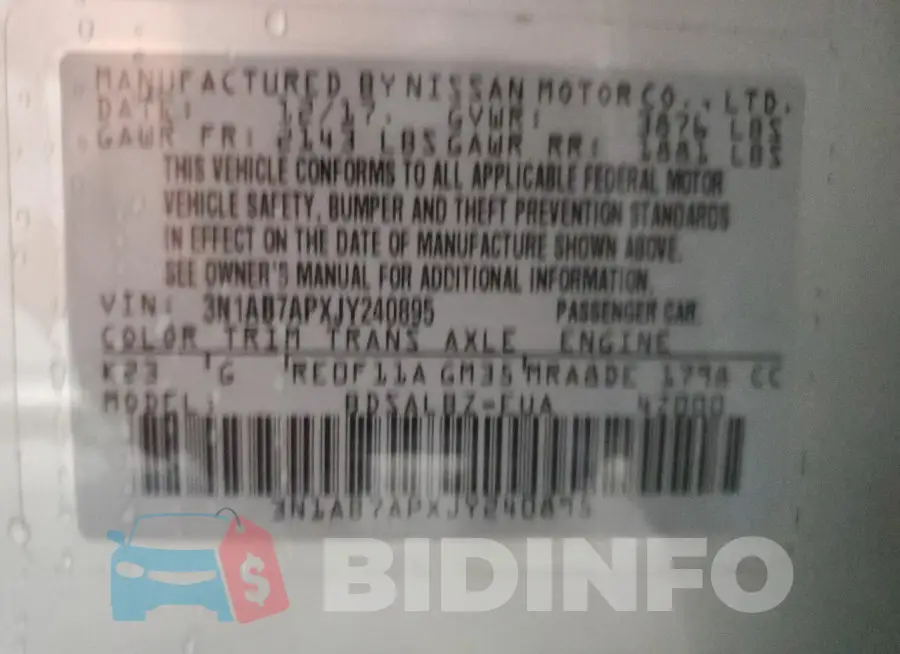 3N1AB7APXJY240895 Photo# 13