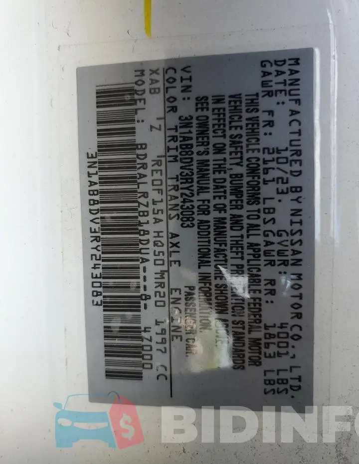 3N1AB8DV3RY243083 Photo# 12