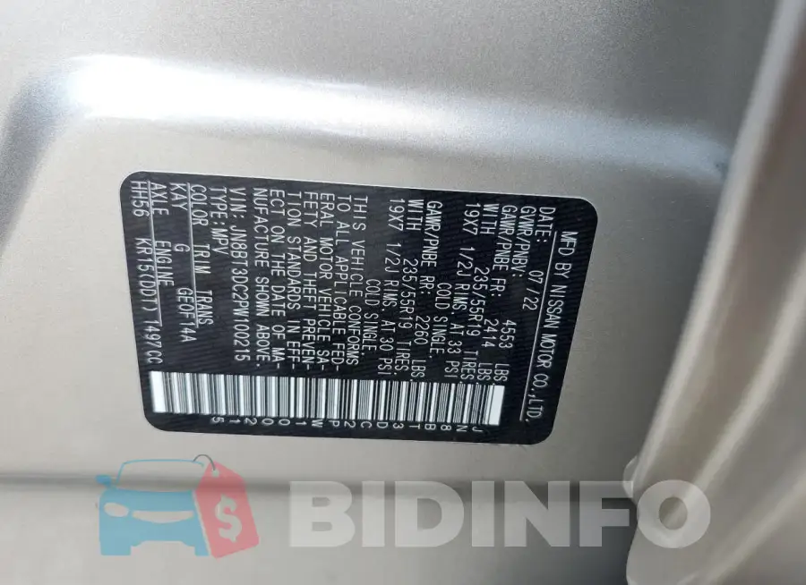 JN8BT3DC2PW100215 Photo# 14